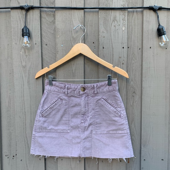 Lavender Corduroy High Rise A-line Skirt - Picture 1 of 5